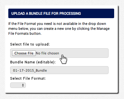 choose a file to upload to the AGMS Gateway Batch Upload tool