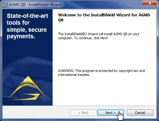run the AGMSQBInstaller.exe file and click Next