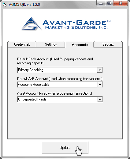 Enter in funding Accounts and click Update