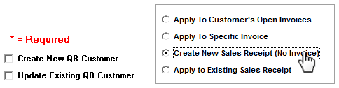 select how the payment will be applied