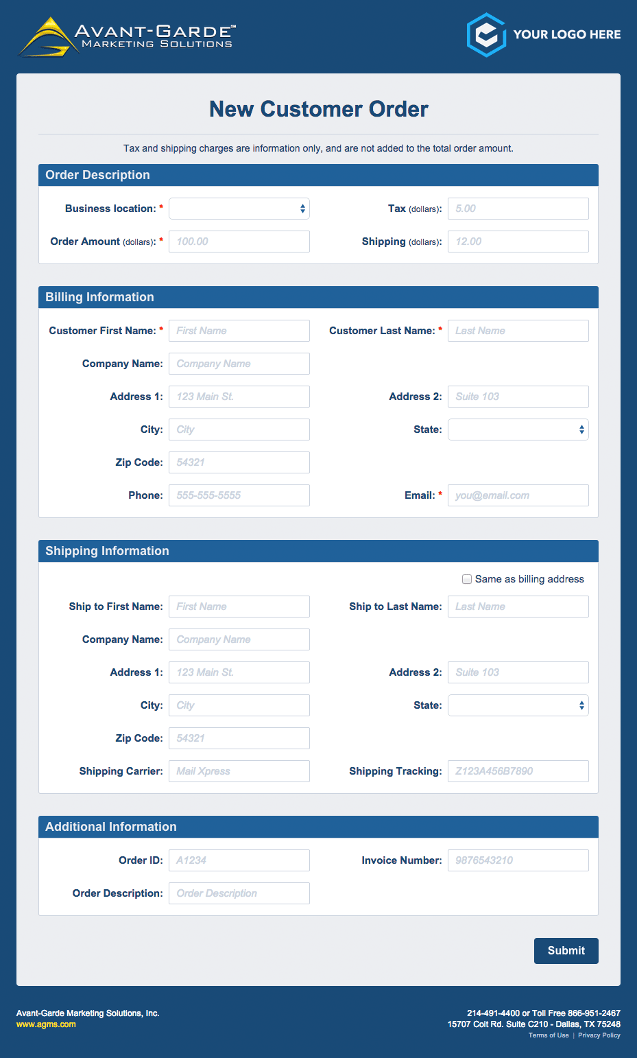 AGMS Gateway Express Payment Page Generator