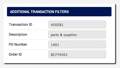 AGMS Gateway Transaction Report additional transaction filters